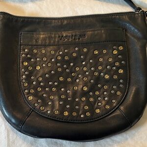 Lucky Brand Black Leather Studded Shoulder Bag